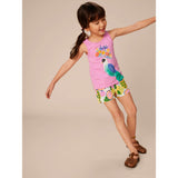 Paperbag Smocked High-Waist Mid-Thigh Shorts, Multi