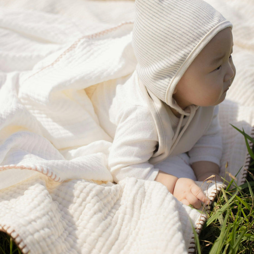 4 Layer Muslin Blanket (Brown, Pink)