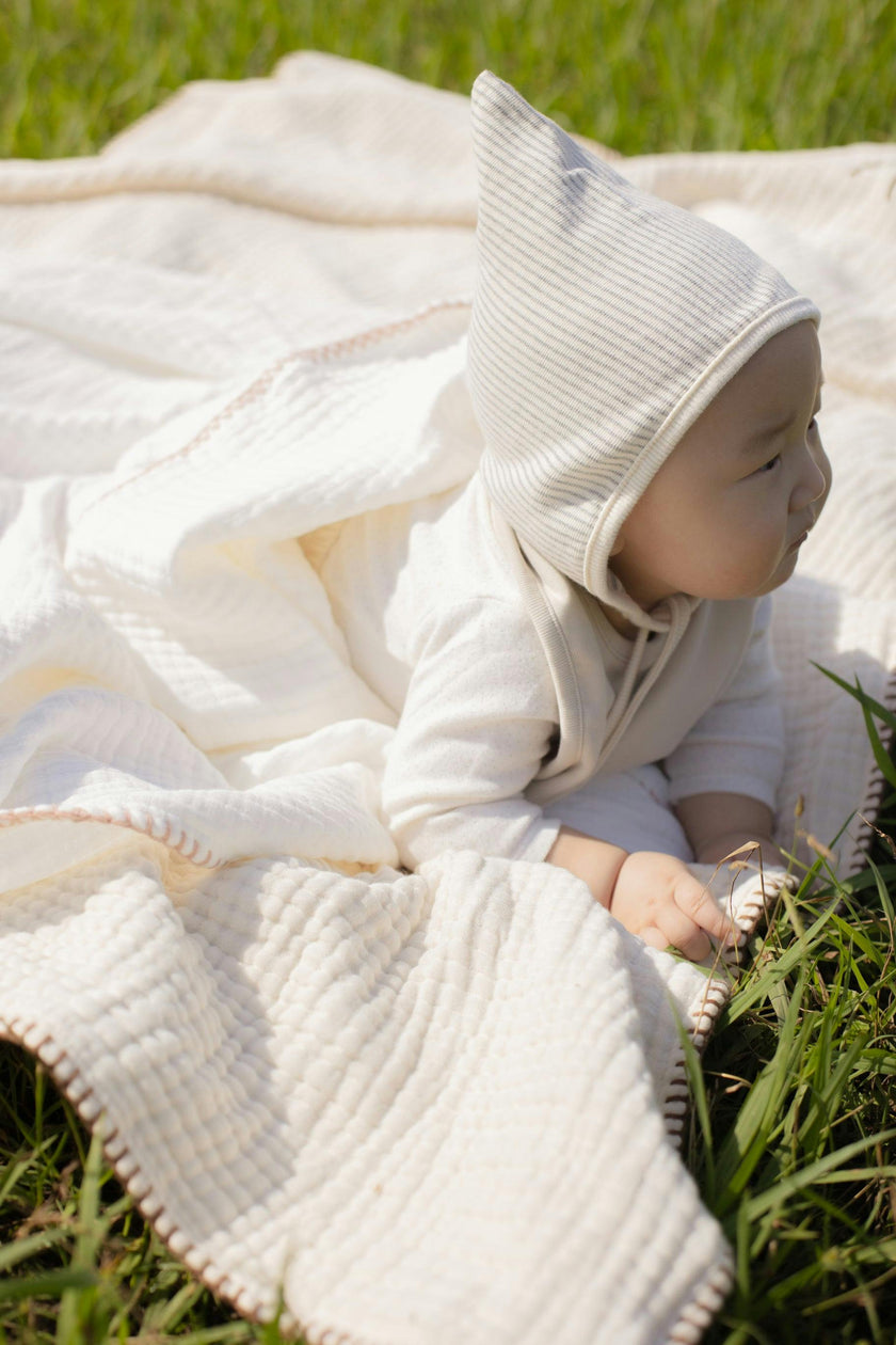 4 Layer Muslin Blanket (Brown, Pink)
