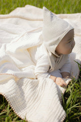 4 Layer Muslin Blanket (Brown, Pink)