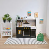 Teamson Kids Little Chef St. Louis 2-Pcs Wooden Play Kitchen with 15 Accessories