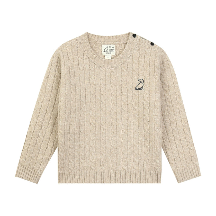 CLASSY beige cable sweater