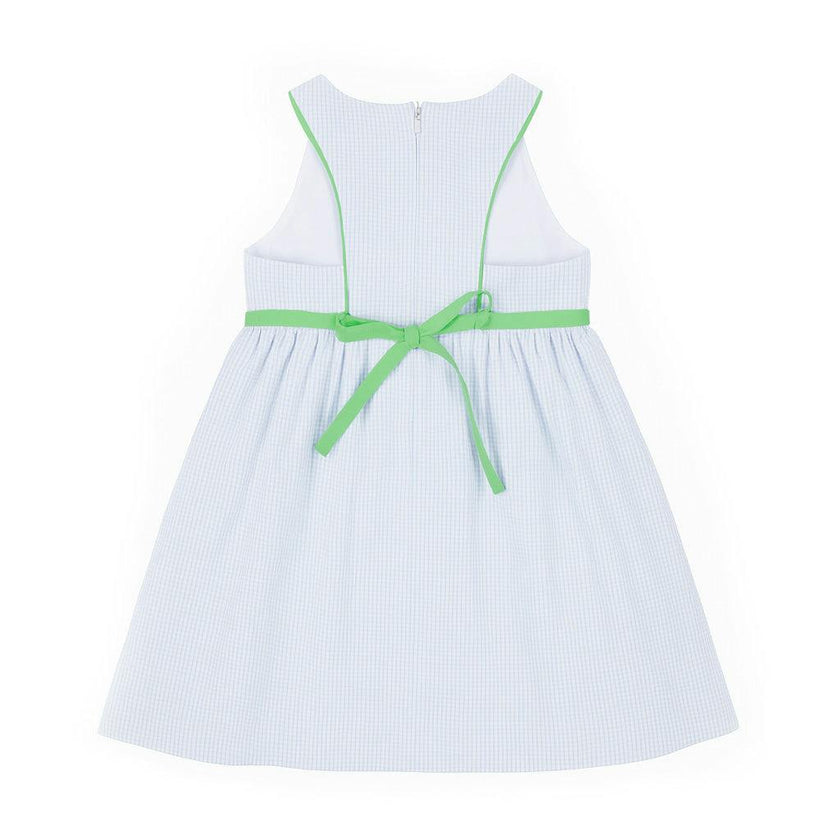 Check Seersucker Dress With Golf Cart