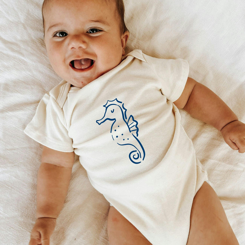 Seahorse Organic Cotton Baby Bodysuit