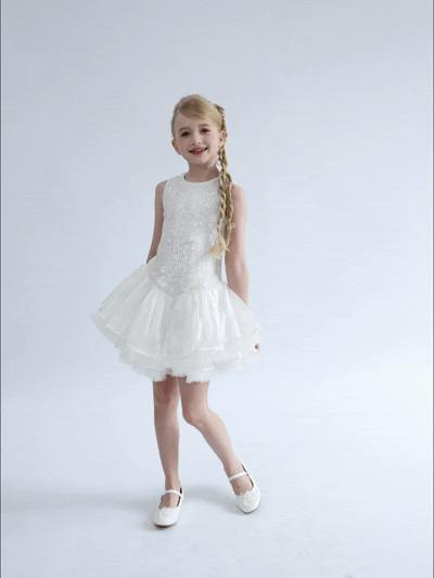 White Soraya Floral Tulle Dress