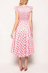 Kylie Dress in Rouge Lattice Floral
