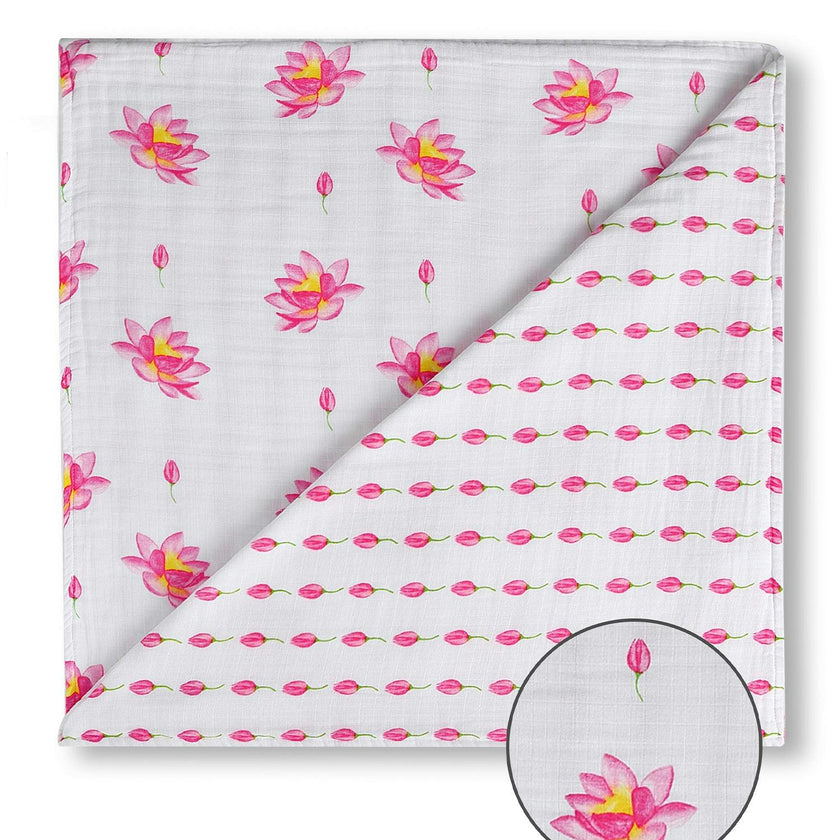 Organic Muslin Four-Layer Reversible Snug Blanket