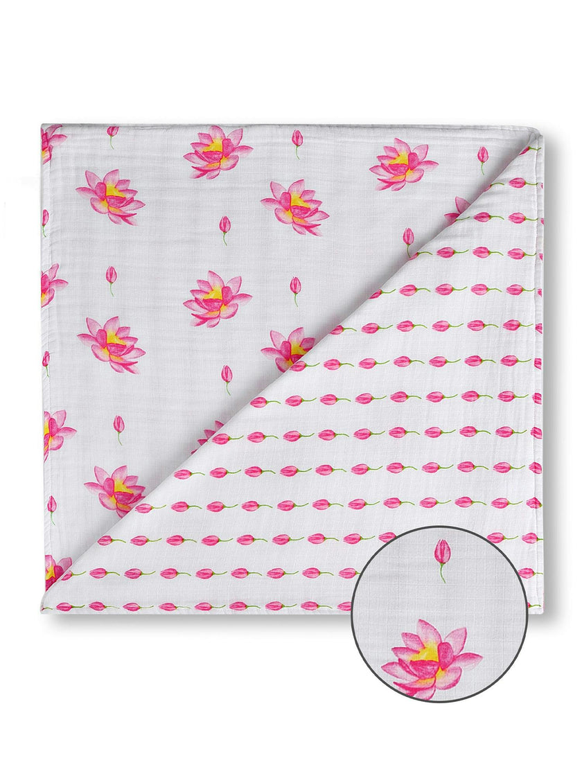 Organic Muslin Four-Layer Reversible Snug Blanket