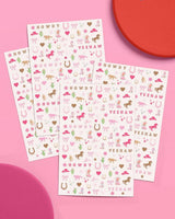 Cowgirl Nail Stickers - 616 adhesive nail stickers