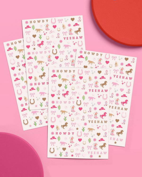 Cowgirl Nail Stickers - 616 adhesive nail stickers