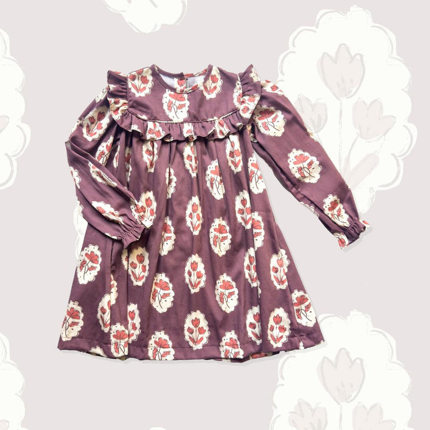 Britta Dress in Intaglio Maroon