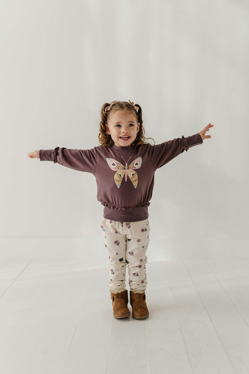 Girls Fleece Sweatpants in Wild Stem