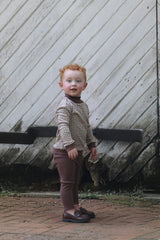 Kids Unisex Soft Gingham Neck Sweatshirt & Legging Set