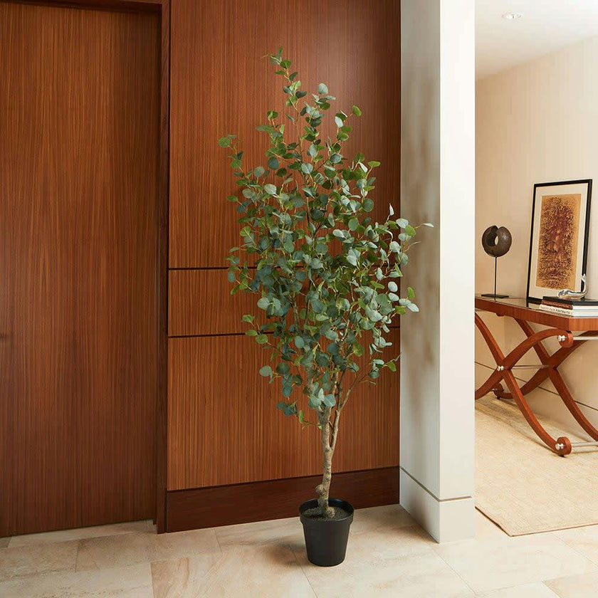 7' Artificial Eucalyptus Tree