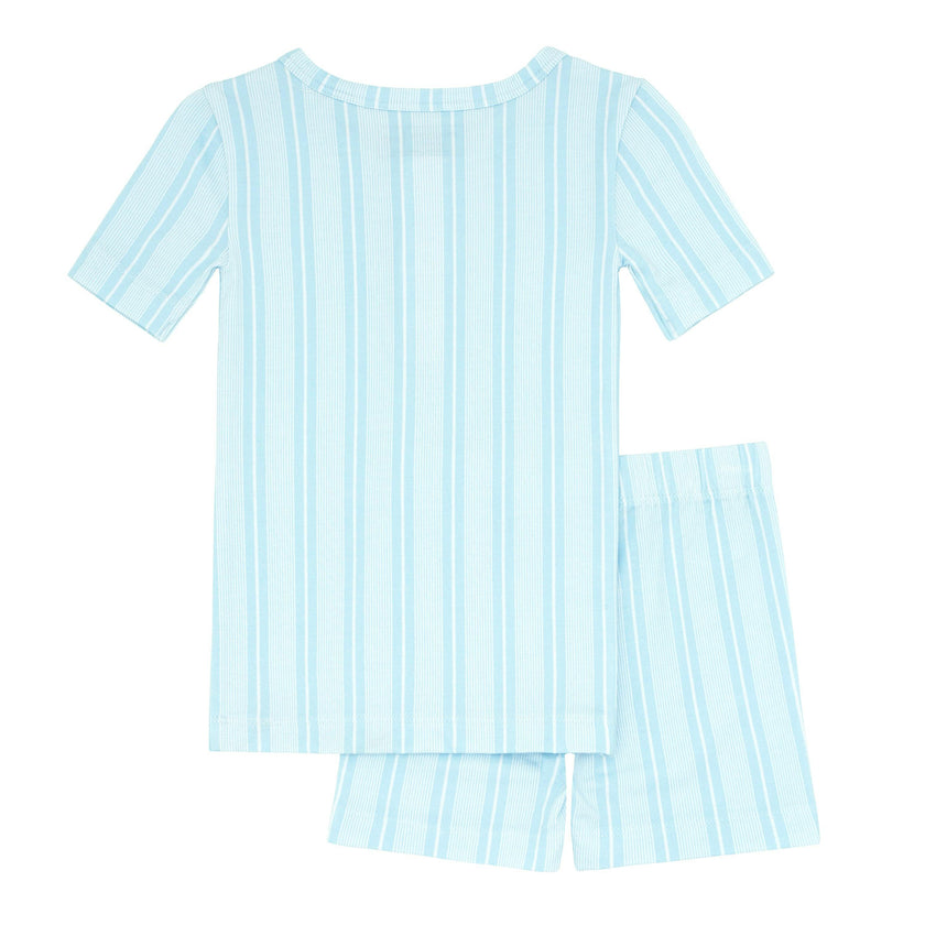 Unisex Pima Striped Shirt & Short Pajamas Set