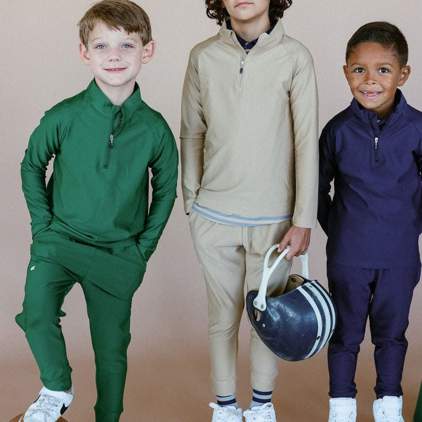khaki half-zip