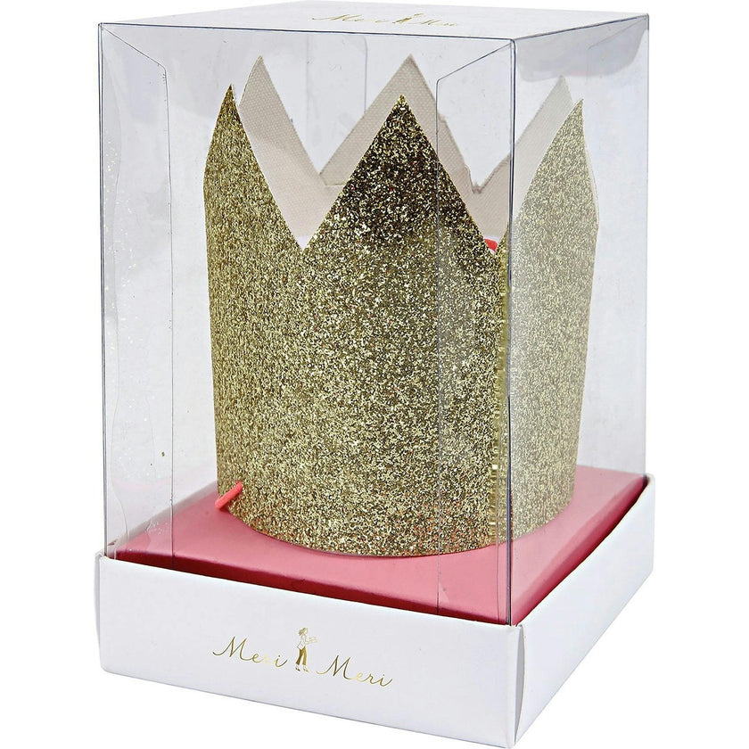 Mini Gold Glitter Crowns