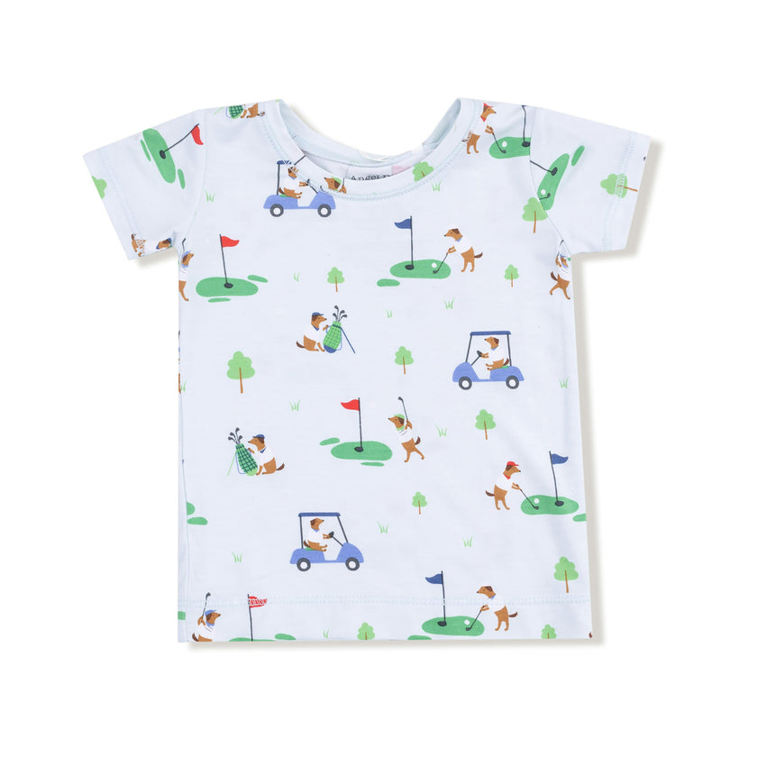 Dog Gone Golf - Blue - Short Sleeve Loungewear Set