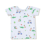 Dog Gone Golf - Blue - Short Sleeve Loungewear Set