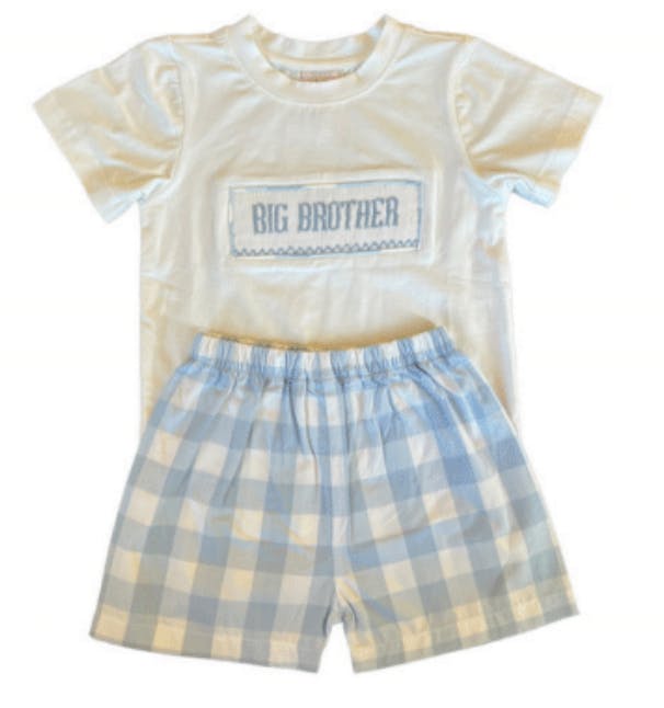 Big Brother Short Set - Blue Check (IMMEDIATE SHIP)