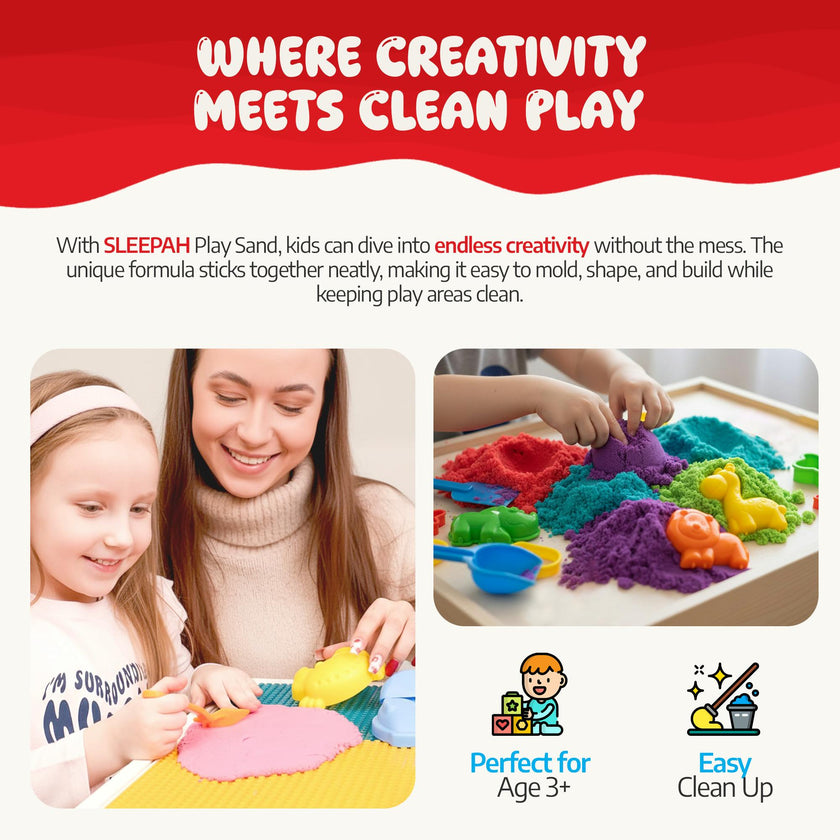 Play Sand Craft Kit Set for Boys & Girls 36p Sensory Bin No Mess Kids Toy