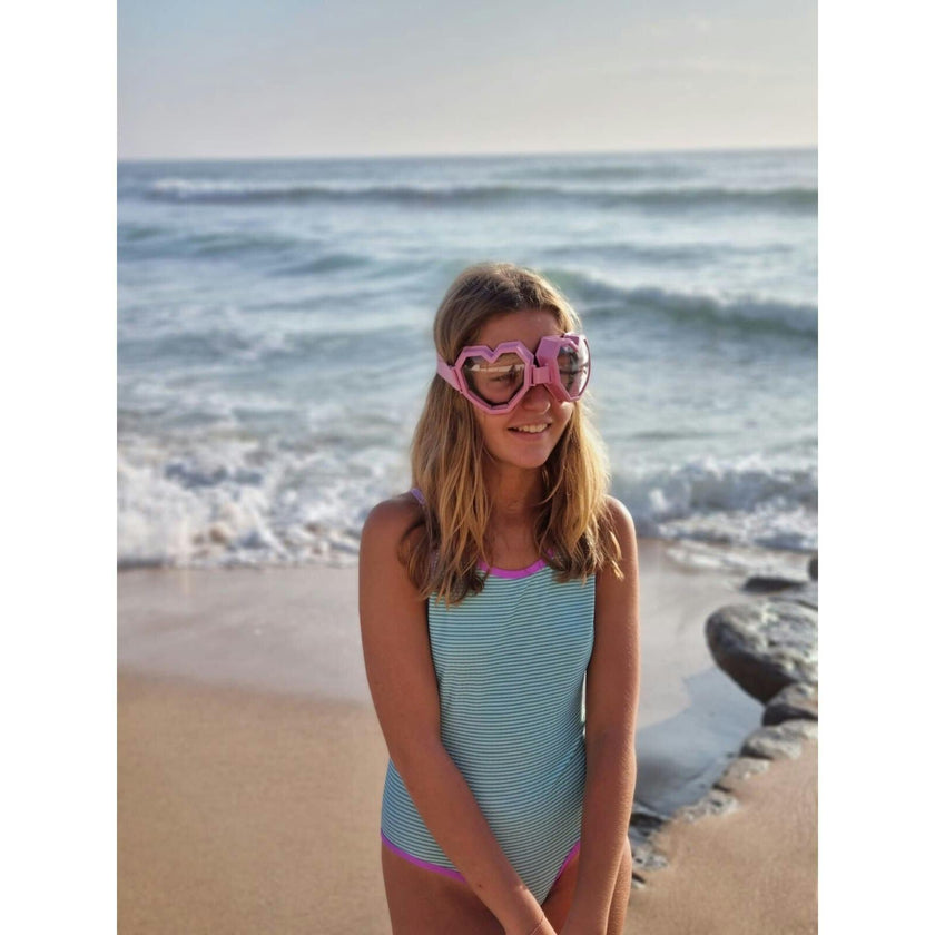 Textured Water Stripes Swimsuit, Stripes