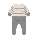 Grey Knitted Baby Sweater and Pants Set