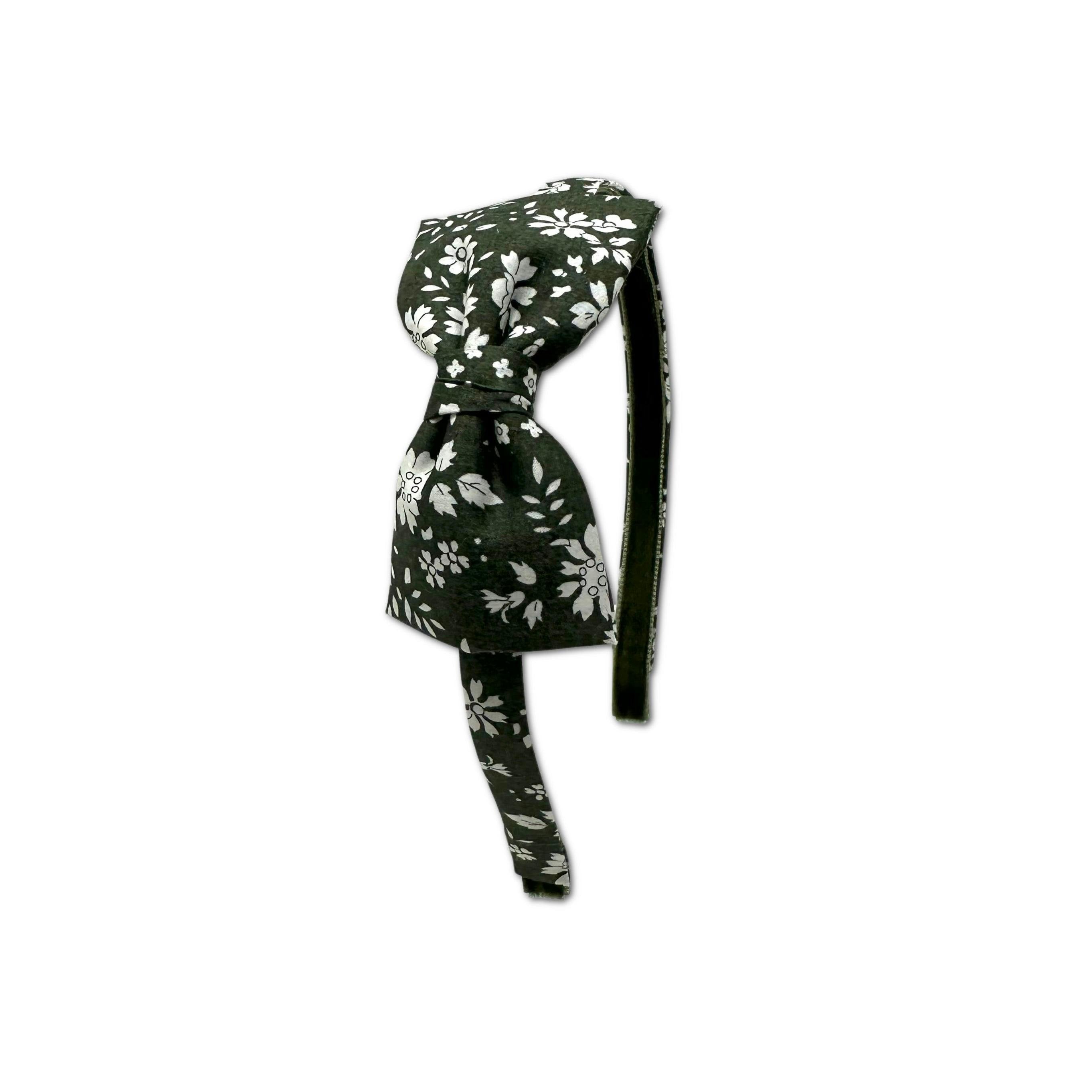 Liberty of London Bow Headband, Olive Floral