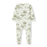 Country Toile Luxe Stretch Zipper Footed Romper