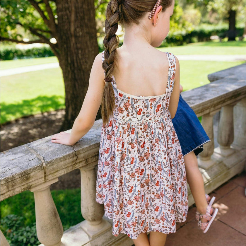 girls mercado bloom square neck dress