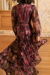 Mini Madrigal Dress in Merlot Floral