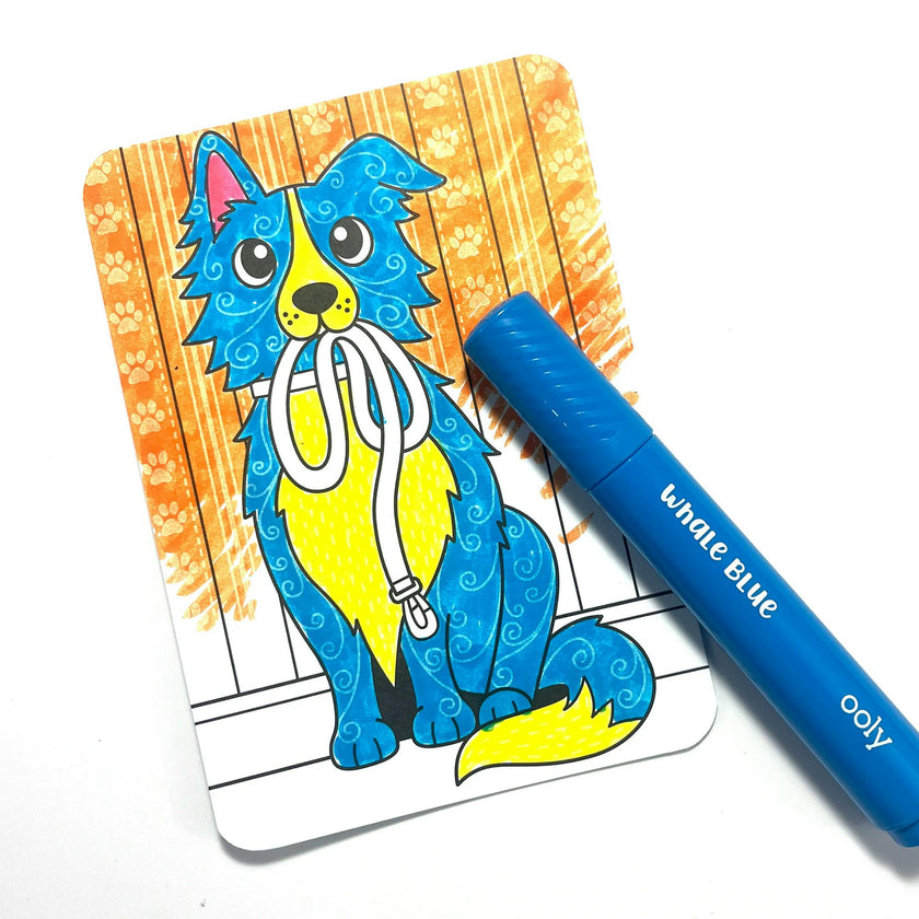 Undercover Art Hidden Pattern Coloring Activity Art Cards - Dog Days - 12 Cards