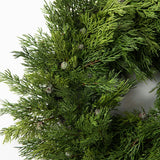 Seeding Real Touch Juniper Berry Faux Greenery Front Door Mantle Wreath 18"