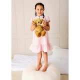 Beauchamp Gingham Ruffle Hem Floral Trim Night Dress in Pink (18mths- 10yrs)