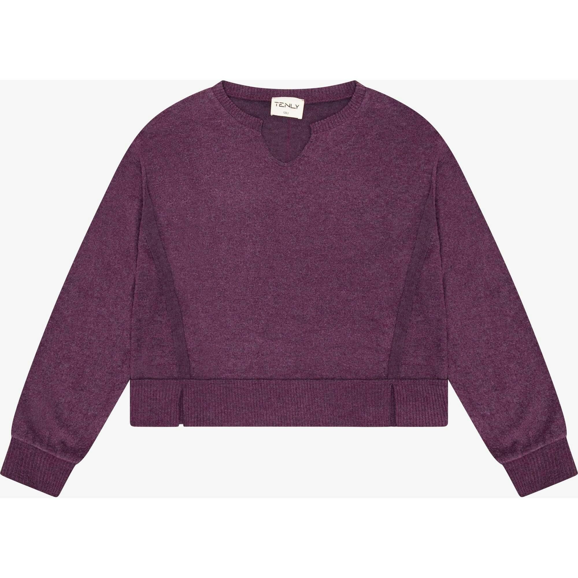 Tenly Hacci Jersey Cropped Split Neck Tunic