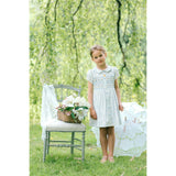 Violette Floral Blue Short Puff Smocked Dress