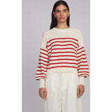 LAYLA STRIPE SWEATER | IVORY + ROSSO