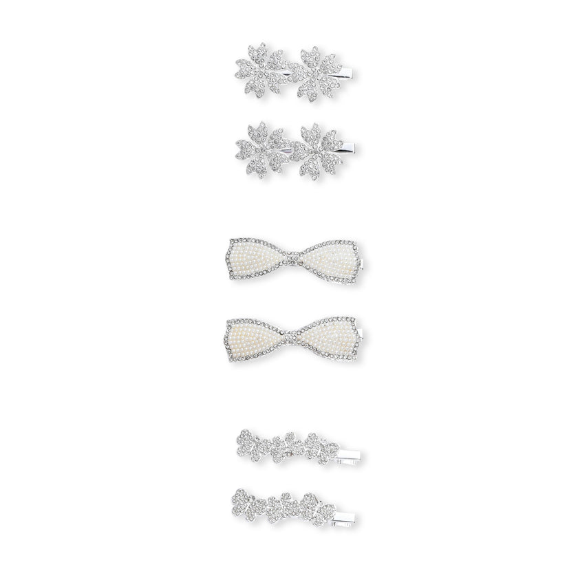 Crystal Petal Hair Pin Trio