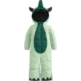 Lilido Monster Adjustable Hood Waterproof Zipper Snowsuit, Green