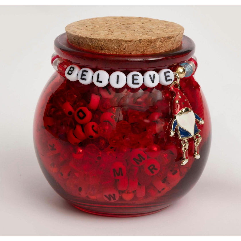 Christmas Woodland Gnome DIY Jar Letter Bead Jar Kit