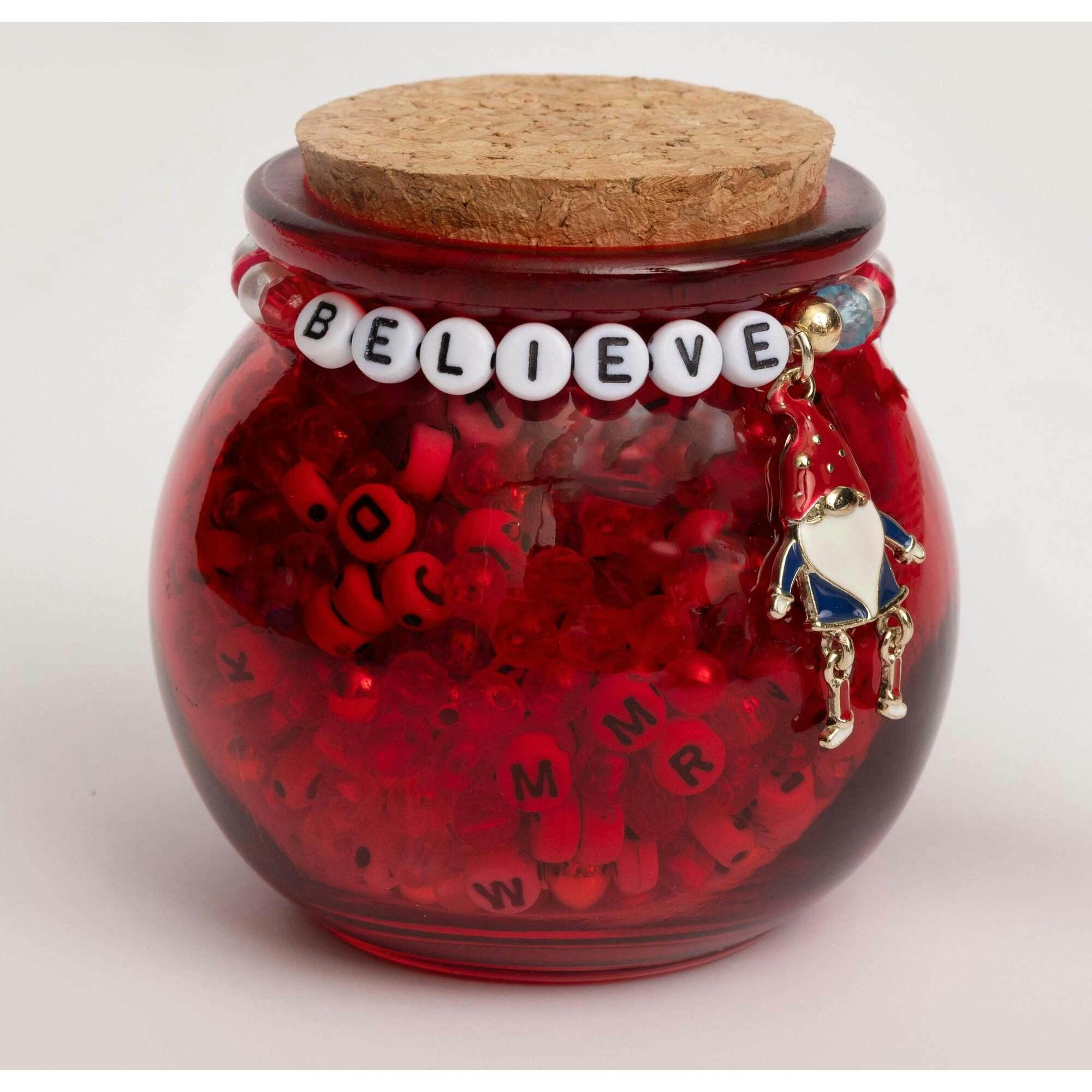 Christmas Woodland Gnome DIY Jar Letter Bead Jar Kit