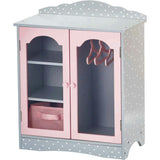 Polka Dots Princess 18" Doll Fancy Closet with 3 Hangers