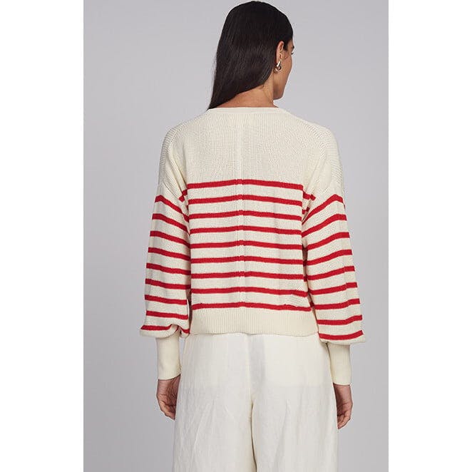LAYLA STRIPE SWEATER | IVORY + ROSSO