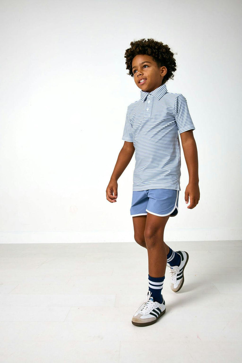 slate retro super short with white piping