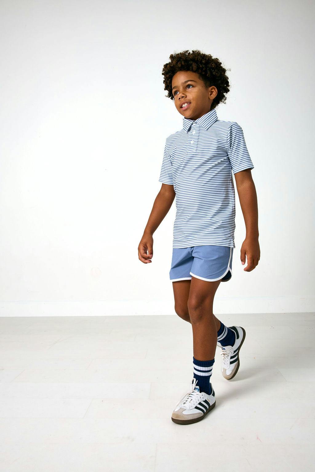slate retro super short with white piping