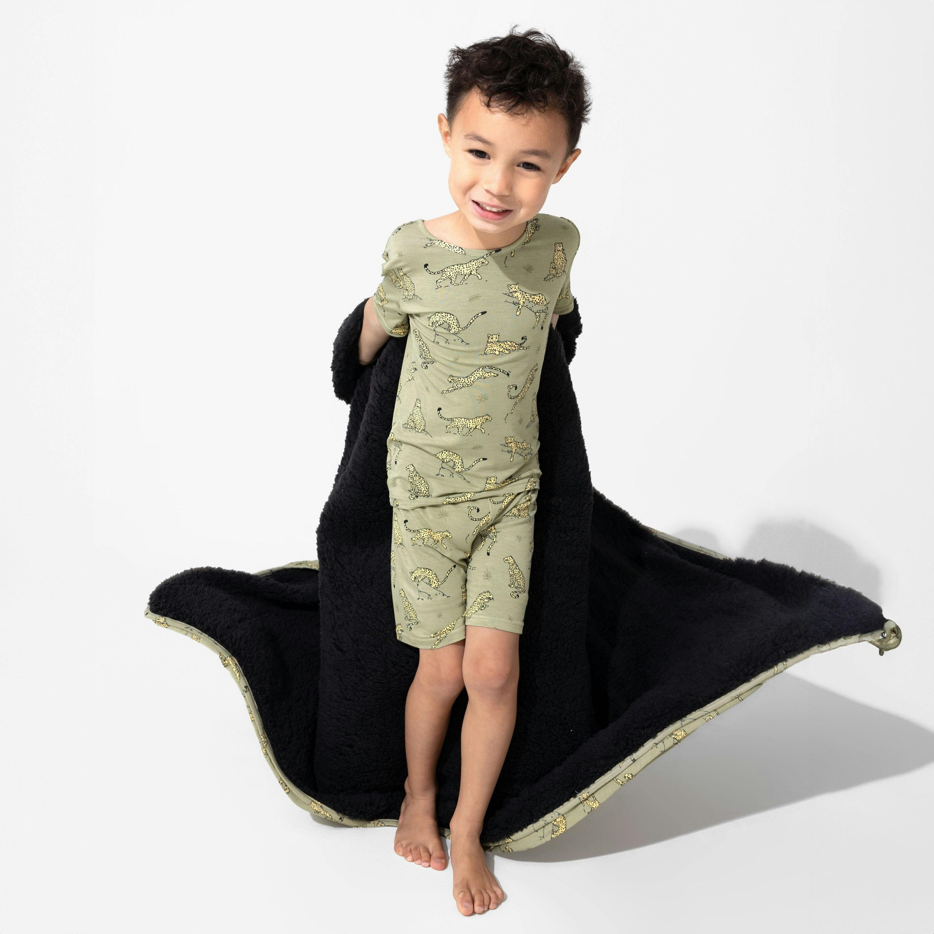 Sage & Spots Leopard Bamboo Sherpa Blanket