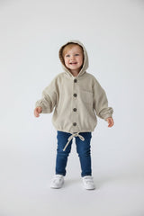 Theo Corduroy Hood Jacket - Ecru