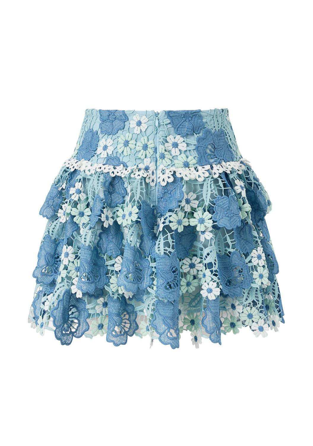 Jade Frill Embroidered Mini Skirt