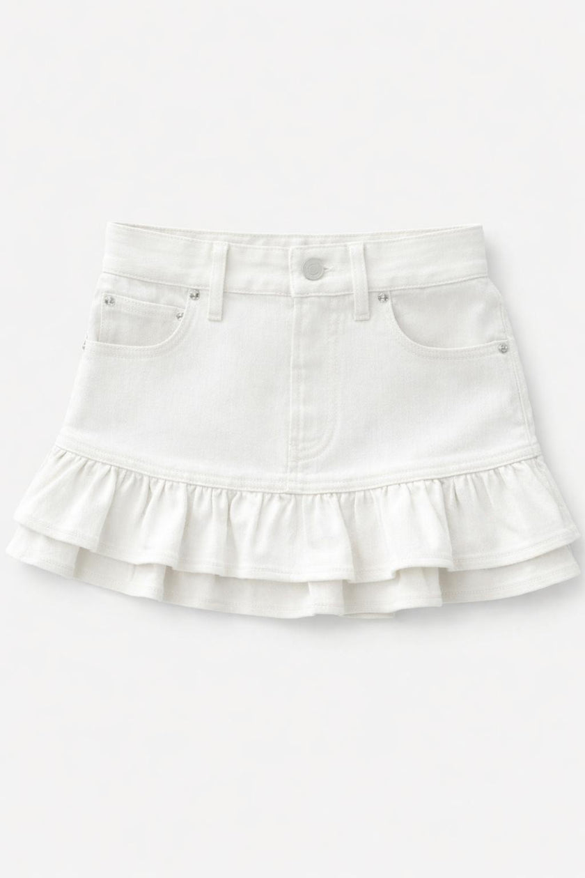 Denim Skirt White