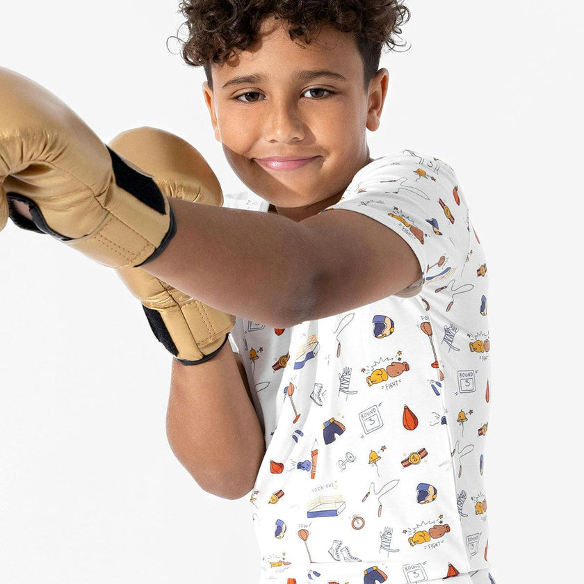 Boxing Bamboo Kids Pajama Short Set